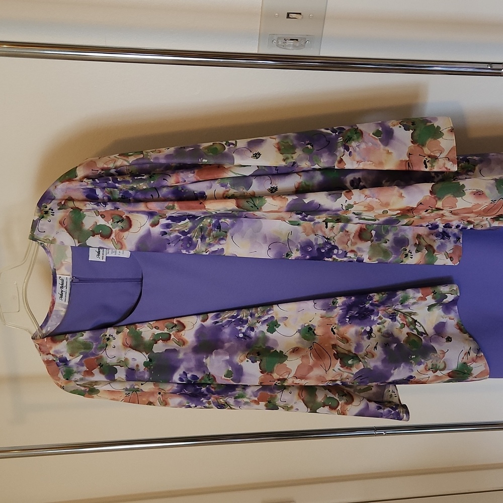 Two Piece Sleeveless Dress with Long Shear Sleeve Jacket